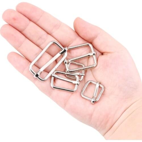 DIY metal heavy-duty thickness shoulder leather belt belt belt mesh rectangular adjustment three sliding buckle pin buckle slide