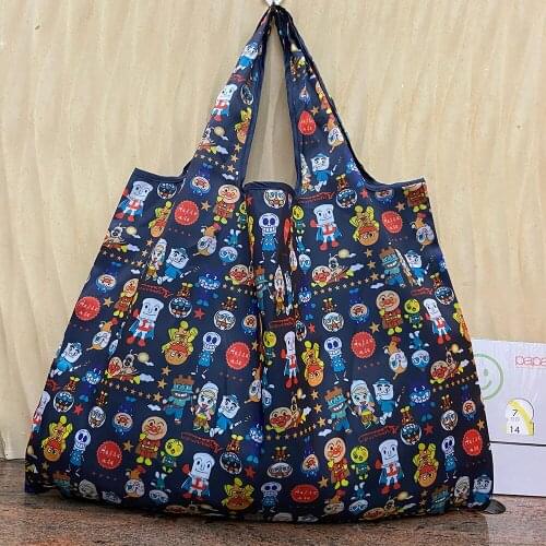 Large size reusable foldable womens bag grocery store shopping bag handbag shoulder bag handbag environmental protection bag