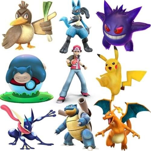 Cartoon Charizard Gengar Ash Snorlax Lucario Greninja Acrylic Display Board Anime Pokemons Action Figure Toys Models Kids Gifts