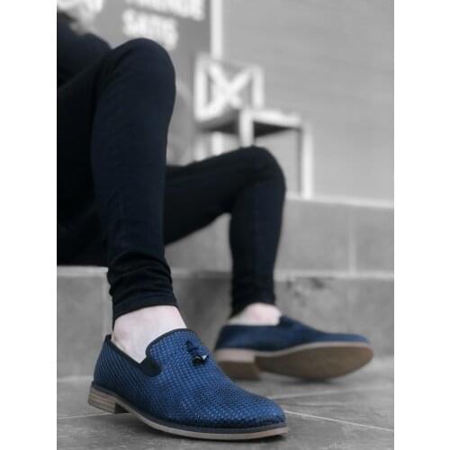 BA0028 Tassels Corcik Navy Blue Classic Men Boots