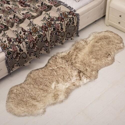 SR 0.6*1.8M Soild Color Soft Sheepskin Carpet Furry Rug Faux Fur Area Rugs And Carpets For Livingroom Bedroom Bedside Carpets
