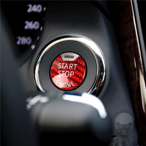Carbon Fiber Car Engine Start/Stop Button Trim Sticker for INFINITI SUNNY BLUEBIRD TIIDA MURANO Maxima MARCH TERRA SYLPHY SUNNY