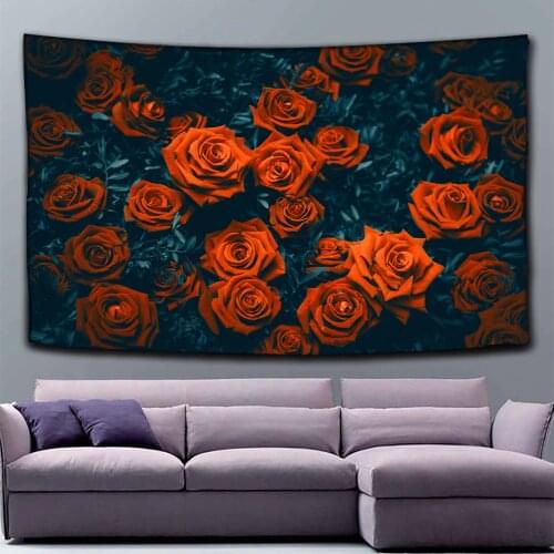Rose Flower Painting Tapestry Wall Hanging Chart Hippie Bohemian Tapestries Colorful Psychedelic Boho Home Home Decor