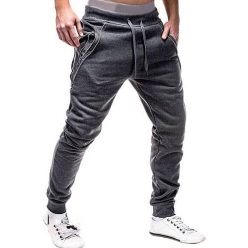 Newest Arrival Men Fashion Long Zipper Sweatpants Men Slim Fitness Ripped Running Jogger Sweatpants Outfits Plus Size M-3XL