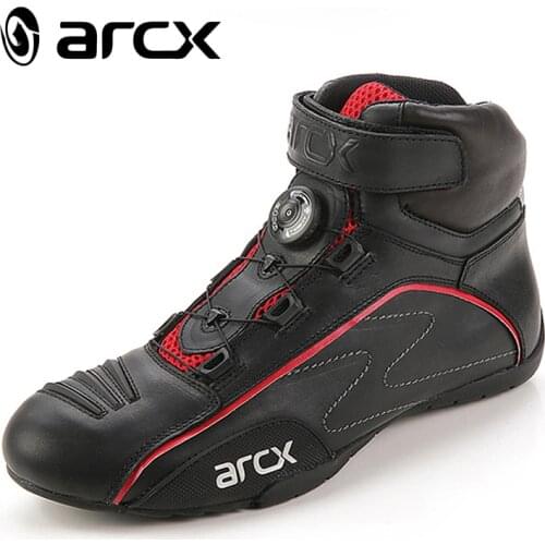 ARCX new motorcycle leather shoes waterproof racing boot motocross breathable good quality shoes free shipping