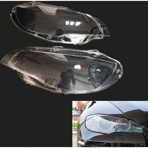 2PCS Front Headlight Cover Lens Shell Replace for BMW E71 X6 08-14 63117271371 63117271372 Left & Right