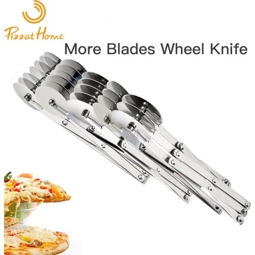 PizzAtHome 3/4/5/6/7 Wheel Knife Stainless Steel Pizza Wheel Knife Smooth Rotating Pizza Slicer Pizza Cutter Wheel Knife