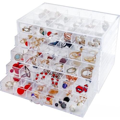 Simple Acrylic Earrings Jewelry Storage Box Ear Clips Sorting Boxes Multilayer Diamond Boxes Display Stand Organizer Holder