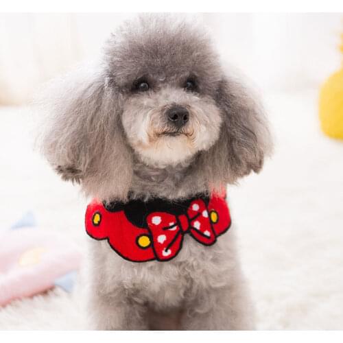 Adjustable Pet Dog Cat Saliva Towel Lace Decorative Bib Hand-Woven Puppy Collar Kitten Neckerchief Scarf