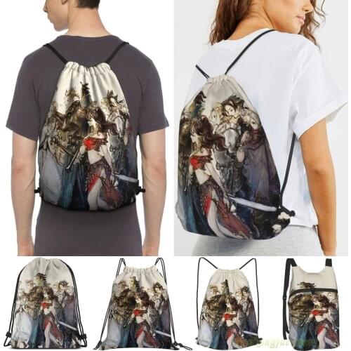 Octopath Traveler Travelers Men Outdoor Travel Gym Bag Waterproof Drawstring Backpack Women Fitness Swimming Bag