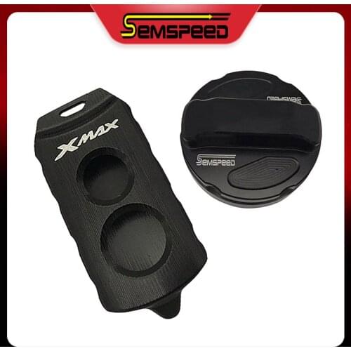 SEMSPEED Motorcycle Gasoline Fuel Oil Filler Tank Cap Key Case Cover Kits For Yamaha XMAX 125 XMAX 250 XMAX 300 XMAX 400 2020