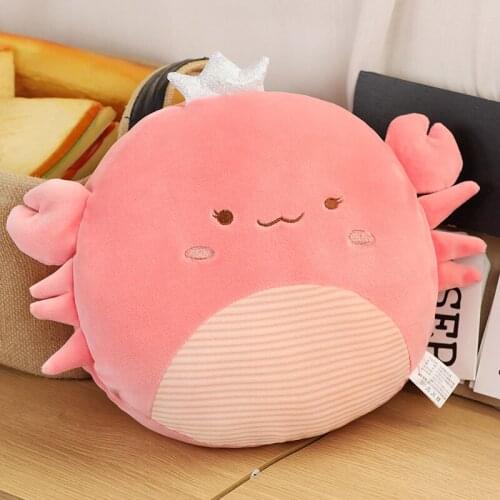 42CM Cute Big Crab Plush Toy Cartoon Crab Doll Soft Animal Sofa Cushion Feather Cotton Stuffed Pillow Girl Birthday Gift