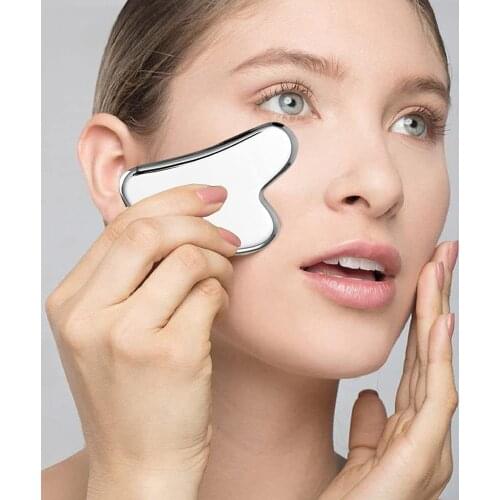Stainless Steel Scraper Facial Massage Gua Sha Tool Face Lift Anti Aging Metal Massage Tool