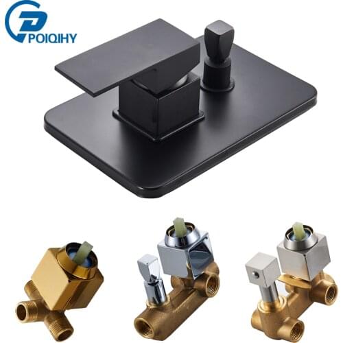 Matte Black Bathroom Hot Cold Bath Mixer Valve Concealed Water Control Valve Single Lever Shower Control Mixer Handle 1/2/3 Ways