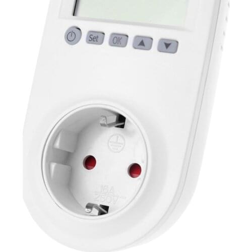 Programmable Plug in Thermostat EU Socket 16A Electric Heating Underfloor Room Temperature Controller
