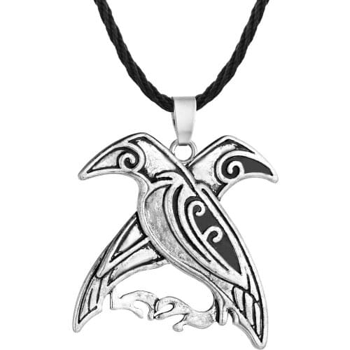 WANGAIYAO unique personality ancient silver double bird pendant mens Slavic necklace fashion animal jewelry commemoration day g