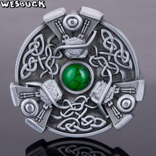 WesBuck Brand Cool Luxury Men Belt Buckles Mens Designer Silver Belt Buckles New Year Gifts 1pc Retail