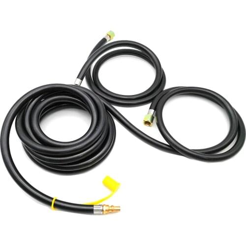 16 Feet Y Splitter RV Propane Extension Hose 3/8 Internal Thread For Two Outdoor Gas Grill to Hook up 1/4" Quick Connect Adapter