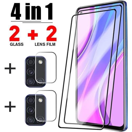 4IN1 Full Cover Protective Glass for Xiaomi Redmi 9 9A 9C 9T 8A 7A Camera Screen Protector for Redmi Note 10 9 7 8 Pro 9S Glass