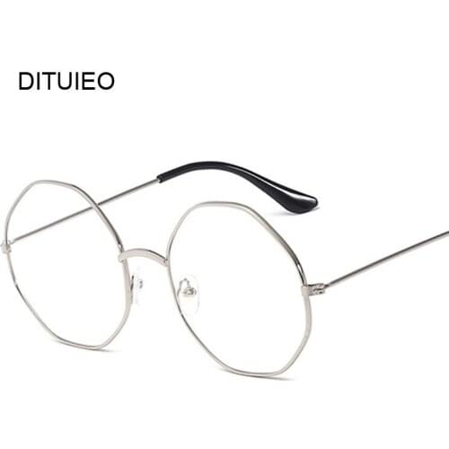 New Designer Woman Glasses Optical Frames Metal Round Glasses Frame Clear Lens Eyeware Black Silver Gold Eye Glass