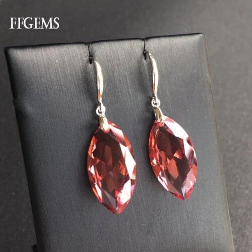 FFGems Big Stone MQ13*25mm Zultanite Earring 925 Silver Sterling Diaspore Stone Color Change Fine Jewelry For Women Party Gift