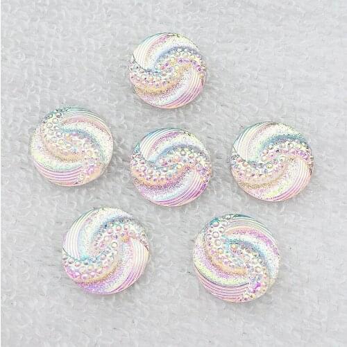 100pcs 20mm Clear Round AB Resin Rhinestones Flatback Stone buttons-B060*5