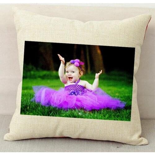 100pcs/lot 35x35cm natural poly linen Sublimation Blank Pillow Case Fashion DIY Gift Heat Press Printing Transfer Pillow Case