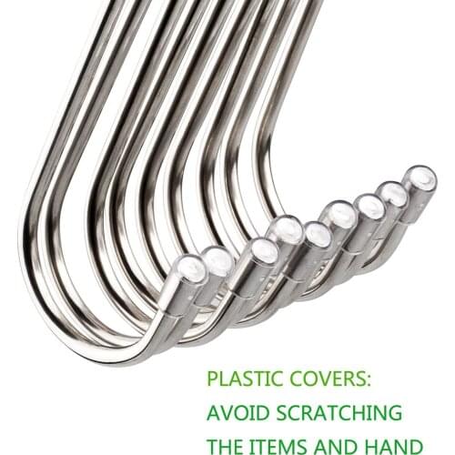36/2 Pack 3.4" S Shaped Hooks Stainless Steel Metal Hangers Hanging Hooks for Kitchen, Work Shop, Bathroom, Garden