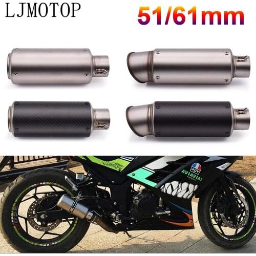 51-60mm Motorcycle pipe exhaust with DB killer Exhaust Pipe Muffler For Kawasaki KLZ1000 Versys Z400 W800 Cafe KX 65 85 125 250