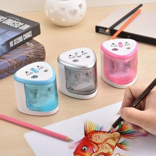 New Automatic Two-hole Electric Touch Switch Pencil Sharpener Home Office School Electric Double-hole Pencil Sharpener