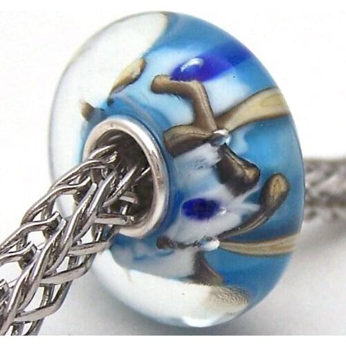 PJG2995 100% S925 Sterling Silver Beads Murano Glass beads Fit European Charms Bracelet charms diy jewelry Lampwork GlassBeads