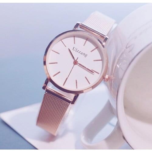 Top Brand Luxury Fashion Metal Mesh Strap Ladies Rose Gold Watches WomenWristwatch Quartz Woman Clock Silver Female Watch