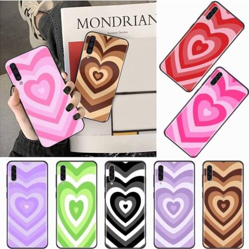 Pink Heart Circle Latte Love Coffee Phone Case For Samsung galaxy S 9 10 20 A 10 21 30 31 40 50 51 71 s note 20 j 4 2018 plus