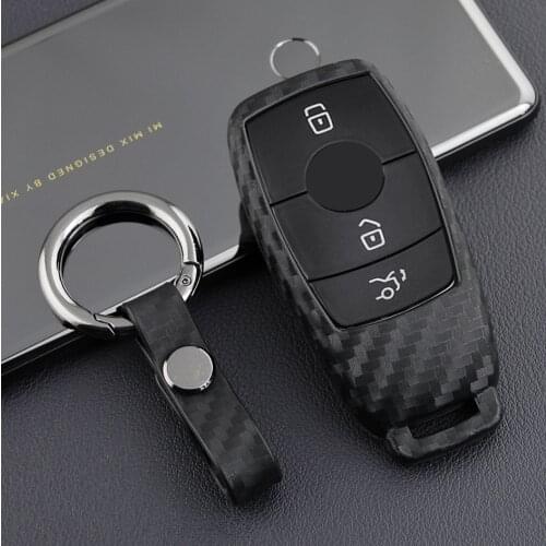 For Benz Key Shell Modification Matte Black Carbon Fiber W177 S205 C217 New E-Class C-Class S-Class CLS Car Key Case Cover