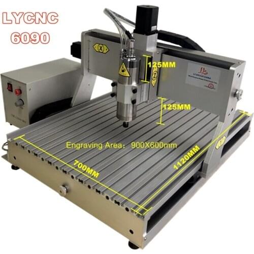 CNC 6090 4axis engraving machine 2.2kw 1.5kw wood router for metal gold and hard objects usb interface with collects and cutters