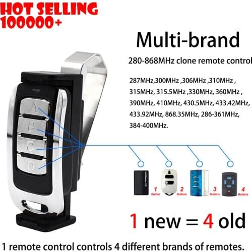 Multi Frequency 315/390/433MHz/868MHz Remote Control Garage Door Opener Rolling Code Clone for Gate Control Command
