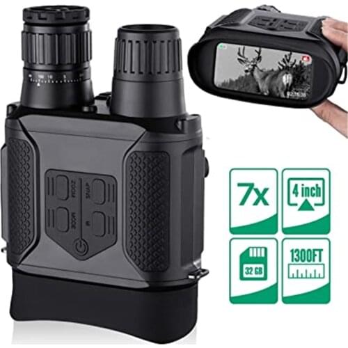Infrared Digital Binoculars Night Vision NV400B with 32G Photo Video Recording 4'' Screen 1300ft View Range for Spotting Hunting