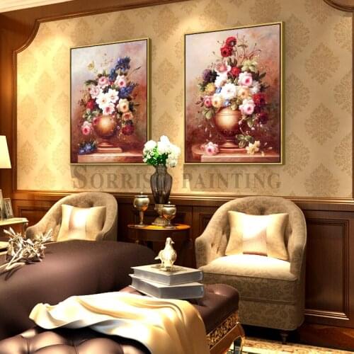 Europe Classical Retro Flowers Canvas Painting Wall Art Posters And Prints Hallway Pictures For Living Room Home Dining Decor