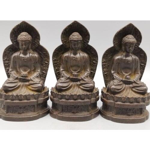 China copper three SAN Buddha small crafts statue A set