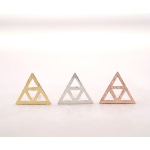 Fashion Two triangles combination stud earrings Geometric ear studs for women wholesale