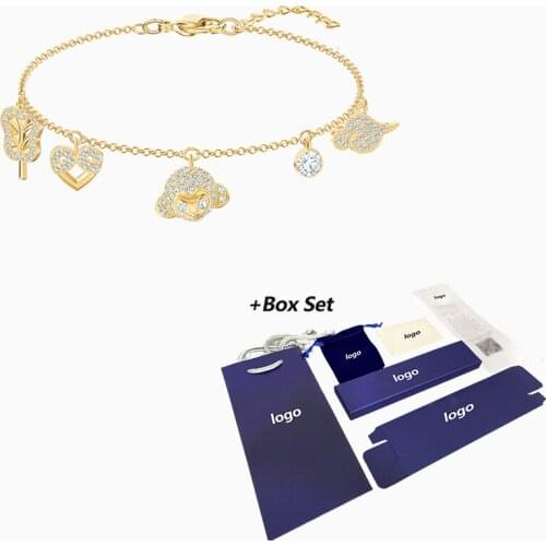 Fashion Swa New My Hero Bracelet Element Modern Fan Shape Heart-shaped Monkey Decoration Gold Bracelet Female Jewelry Gift