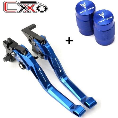 MT 03 LOGO For YAMAHA MT03 MT 03 2015 2016 2017 2018 2019 Motorcycle Short Brake Clutch Levers & Car Tire Valve Air Caps