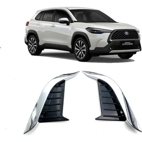 For Toyota Corolla Cross 2020 2021 Accessories Front Bumper Trim Fog Lamp Light Trim ABS Chrome