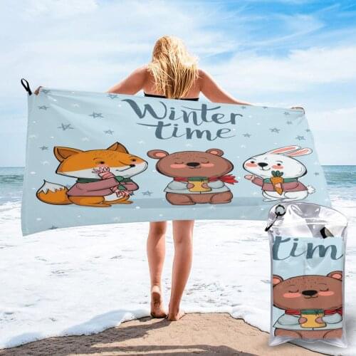 Wearable Bath Towel Winter Cute Animals Soft and Absorbent Unique Towel for Hotel Home Bathroom Gifts Women Bathrob