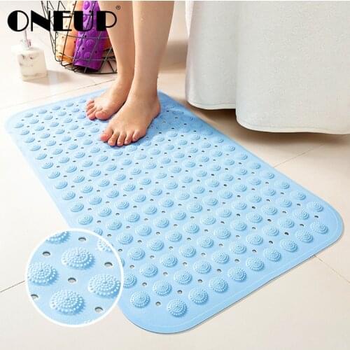 ONEUP Bath Mat With Suction Cup Anti Slip Drainable Bath Shower Mats PVC Massage Particles Bathroom Carpet Bathroom Accessories