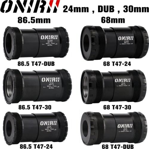 ONIRII T47 Bicycles Ceramic Bearing Bottom bracket Thread, T47-30 68mm 86.5mm for 24 DUB 30 BB Road MTB Bike SRAM Crank Part New