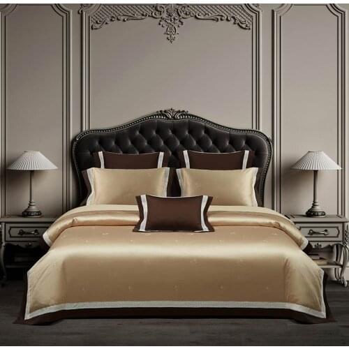 PAPA&MIMA 100S Egyptian Cotton Duvet Cover Set Jacquard Queen King Size Bedlinens