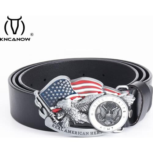 New Designer Belt Men High Quality Cowhide Leather Waist Strap American Us Navy And Army Male Punk Rock Style Buckle Waistband