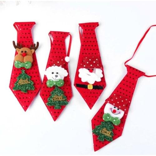 Christmas Santa Claus Snowman Elk Ties For Children Decor Funny Festival Rave Gifts Christmas decorations