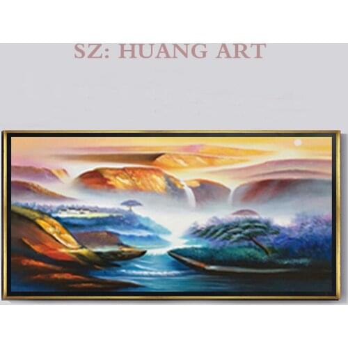 Handpainted High Quality Modern Landscape Oil Painting Winter The Lake Scenery Paintings For Lobby Home decorati Decorate thon